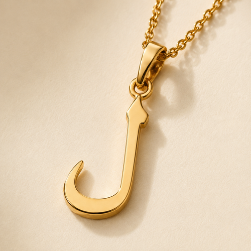 Arabic Initial Letter Pendant Necklace