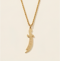 The Sabr Blade Gold Necklace - Hadiya Charms