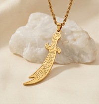 The Sabr Blade Gold Necklace - Hadiya Charms