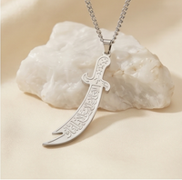 The Sabr Blade Silver Necklace - Hadiya Charms